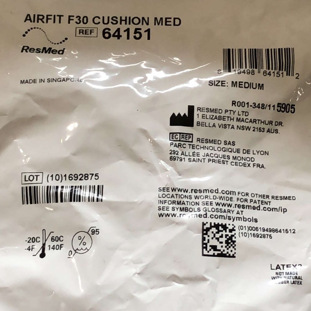 ResMed AirFit F30 Cushion Medium NEW